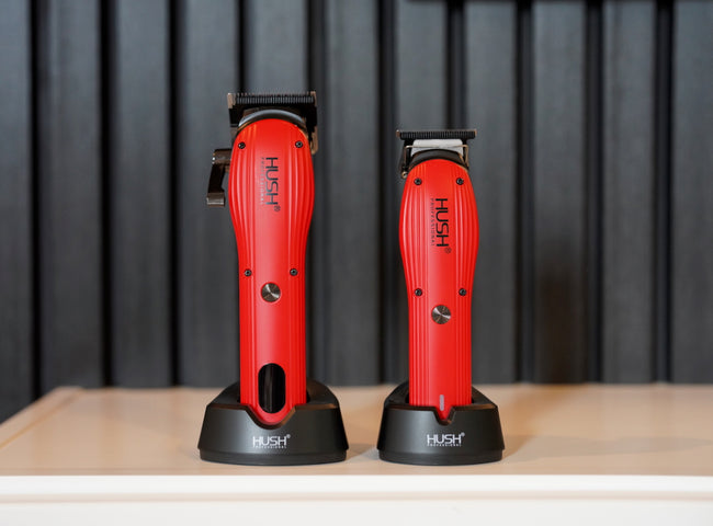 Red HUSH Clipper + Trimmer Faceplates Set